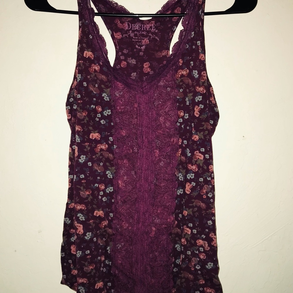 Y2K Purple lace tank top